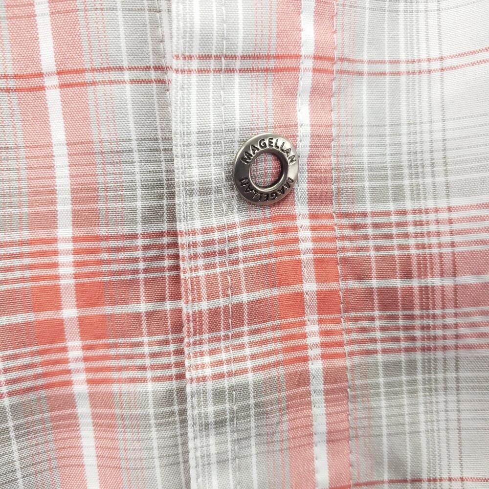 Magellan Shirt Mens XL Red White Plaid Snap Western Long Sleeve Outdoors - Picture 6 of 12